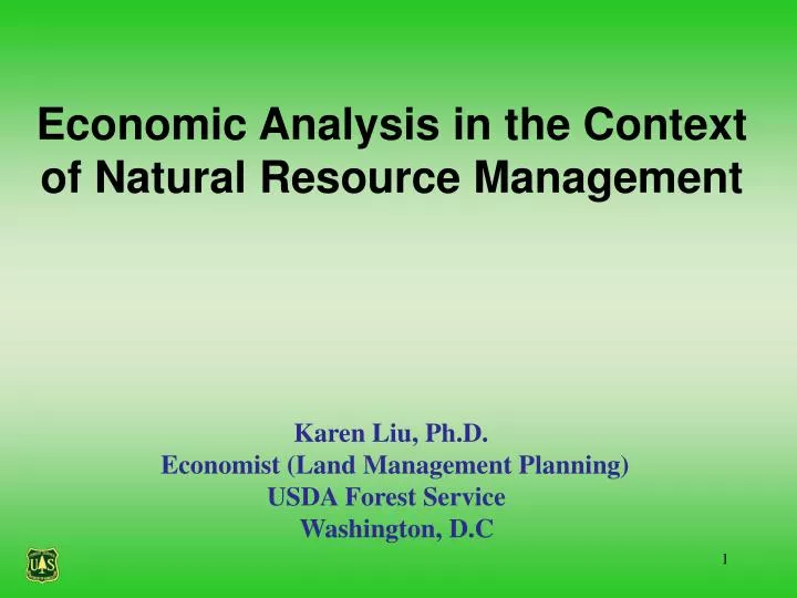 economic analysis in the context of natural resource management