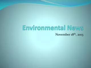 Environmental News