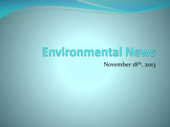 environmental news