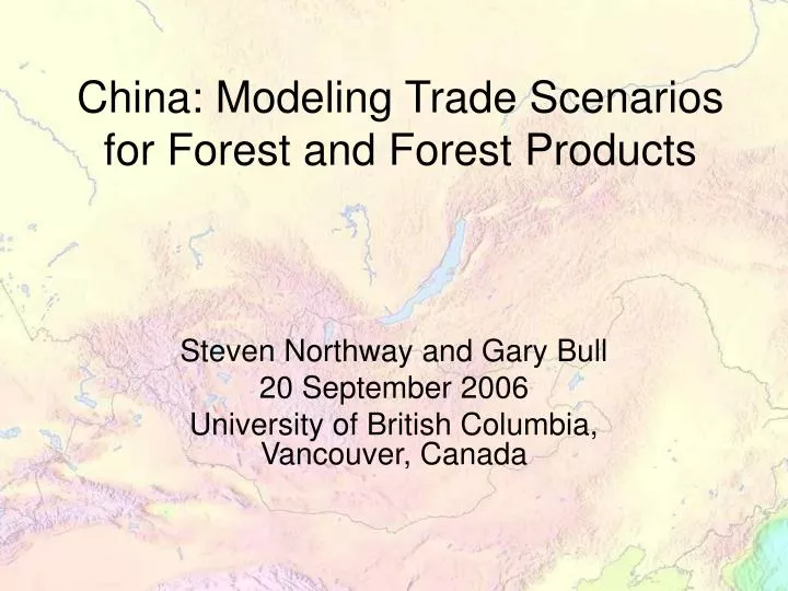 china modeling trade scenarios for forest and forest products