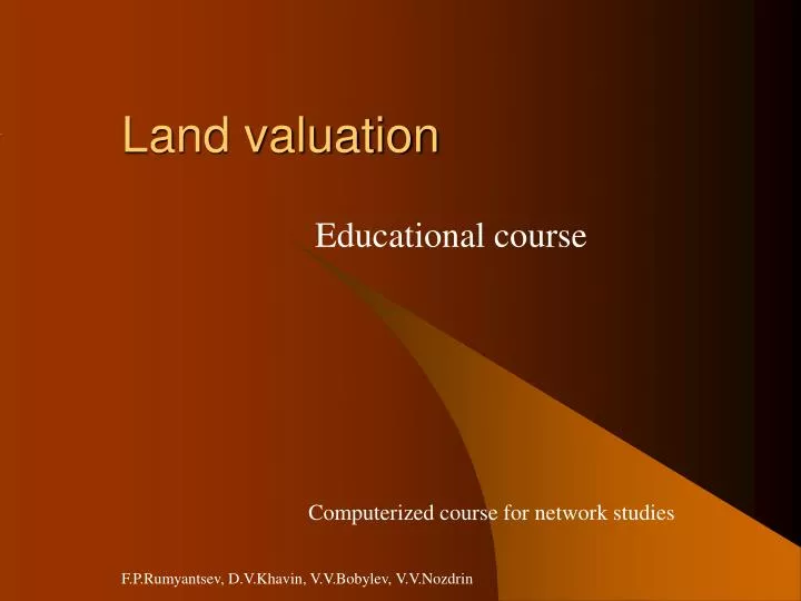 land valuation