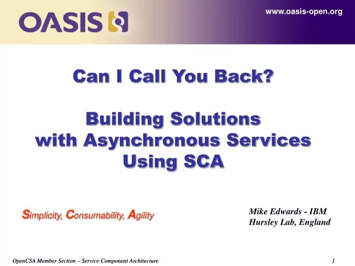 can i call you back building solutions with asynchronous services using sca