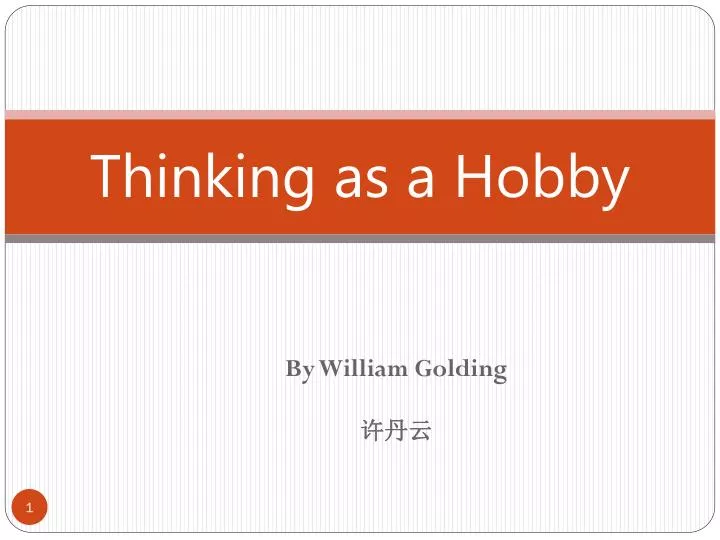 thinking as a hobby