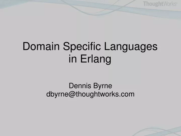 domain specific languages in erlang