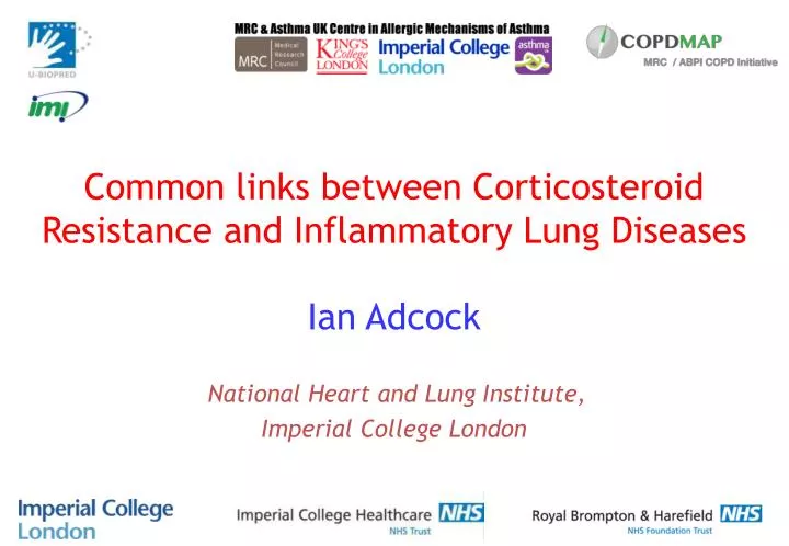 common links between corticosteroid resistance and inflammatory lung diseases