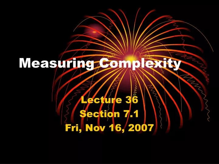 measuring complexity