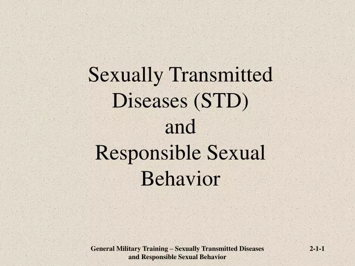 sexually transmitted diseases std and responsible sexual behavior