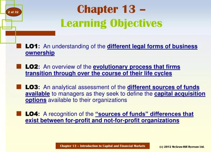 chapter 13 learning objectives
