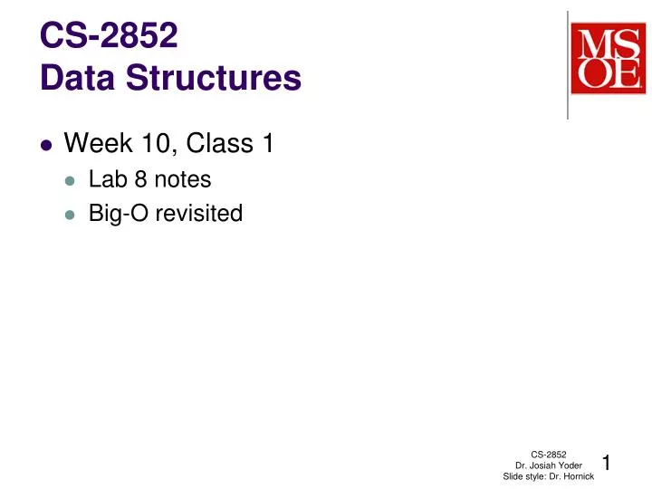 cs 2852 data structures