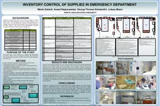 INVENTORY CONTROL OF SUPPLIES IN EMERGENCY DEPARTMENT