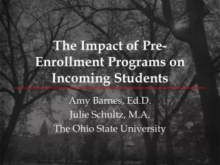 The Impact of Pre-Enrollment Programs on Incoming Students