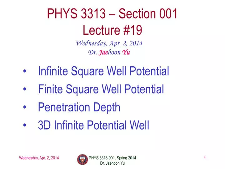 phys 3313 section 001 lecture 19
