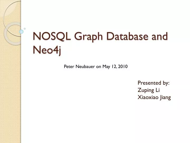 nosql graph database and neo4j