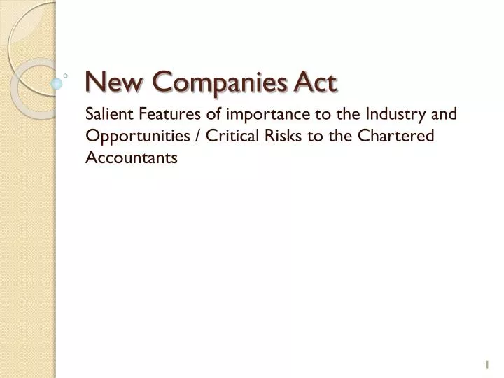new companies act