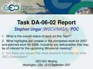 Task DA-06-02 Report