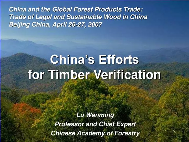 china s efforts for timber verification