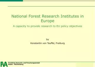 National Forest Research Institutes in Europe