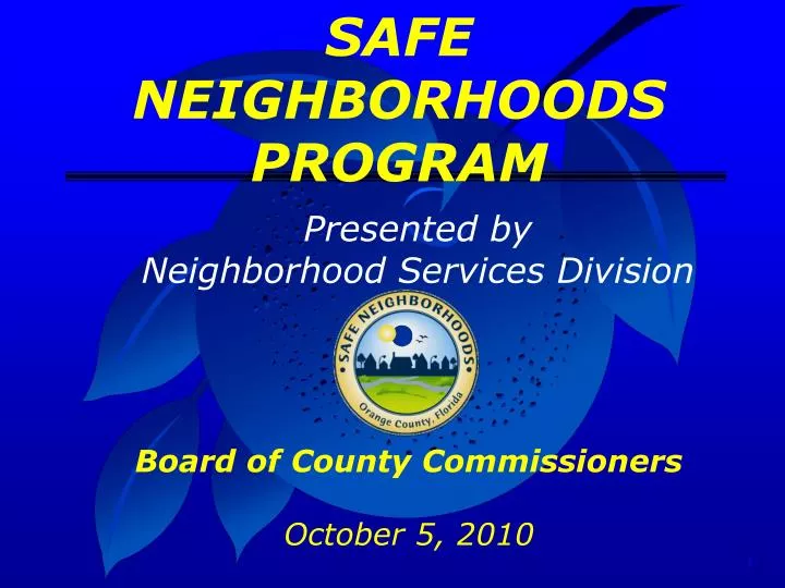 safe neighborhoods program