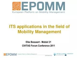 ITS applications in the field of Mobility Management