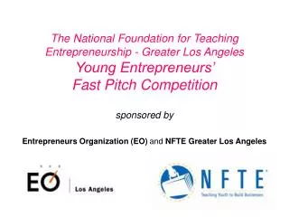 sponsored by Entrepreneurs Organization (EO) and NFTE Greater Los Angeles