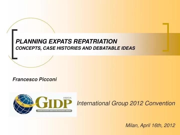 planning expats repatriation concepts case histories and debatable ideas