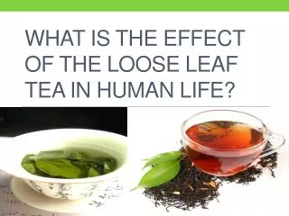 What is the effect of the loose leaf tea in human life?