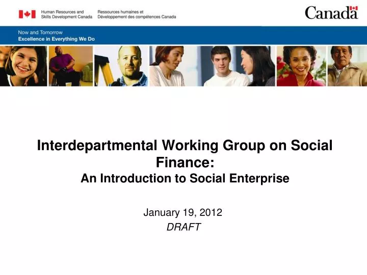 interdepartmental working group on social finance an introduction to social enterprise
