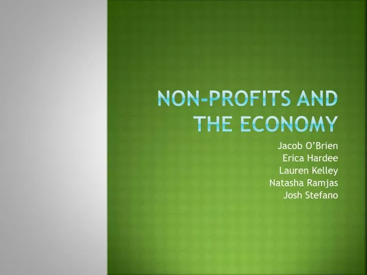non profits and the economy