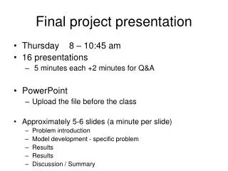 Final project presentation