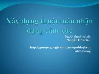 x y d ng thu t to n nh n d ng c m x c