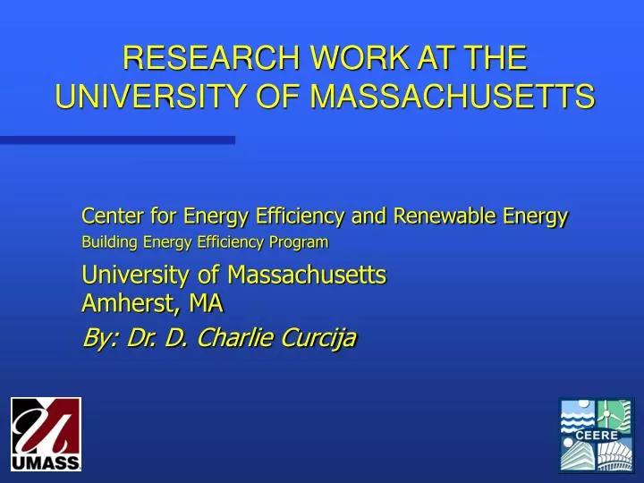 research work at the university of massachusetts