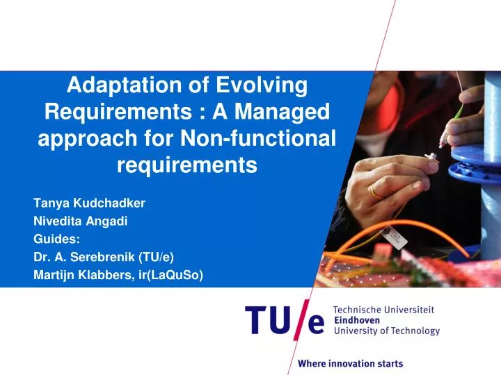 adaptation of evolving requirements a managed approach for non functional requirements