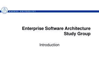 Enterprise Software Architecture Study Group