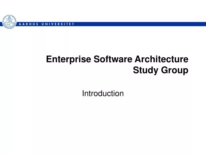 enterprise software architecture study group