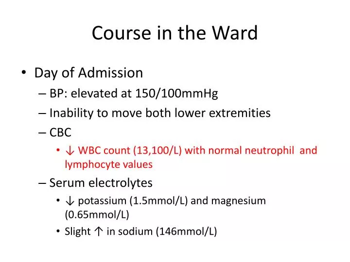 course in the ward