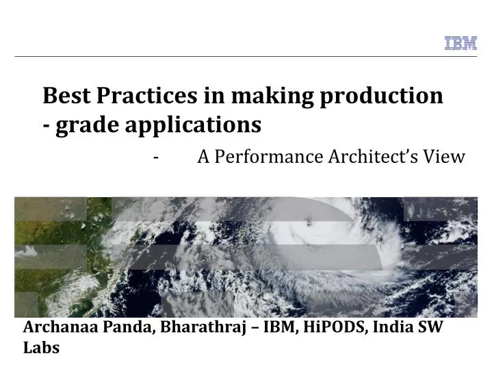 best practices in making production grade applications