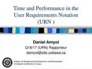 Time and Performance in the User Requirements Notation (URN )