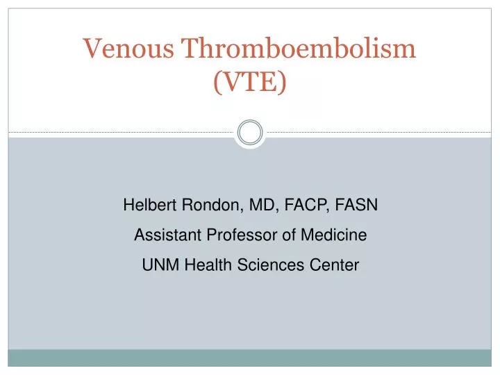 venous thromboembolism vte
