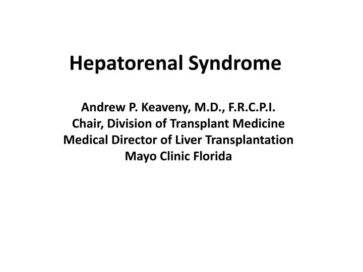 hepatorenal syndrome