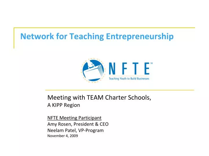 network for teaching entrepreneurship