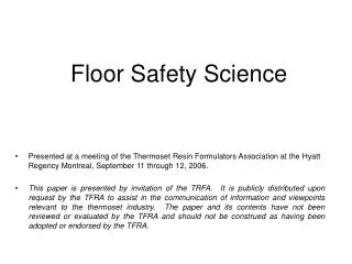 Floor Safety Science