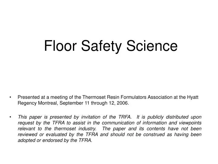 floor safety science