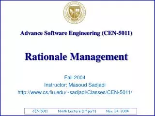 Advance Software Engineering (CEN-5011)