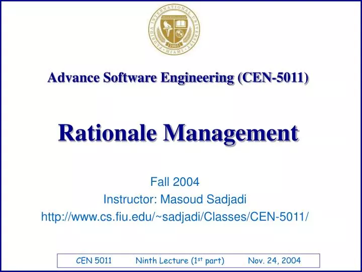 advance software engineering cen 5011