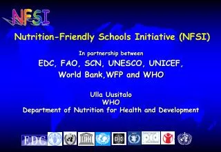 Nutrition-Friendly Schools Initiative (NFSI)
