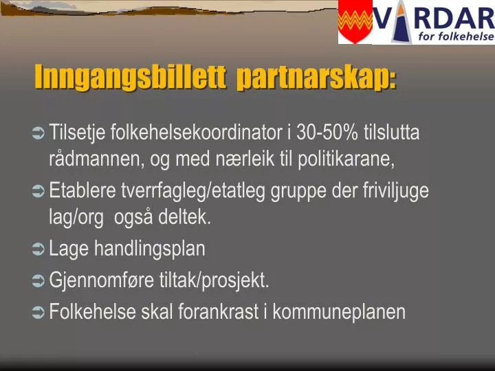 inngangsbillett partnarskap