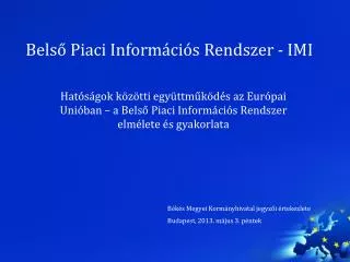 bels piaci inform ci s rendszer imi