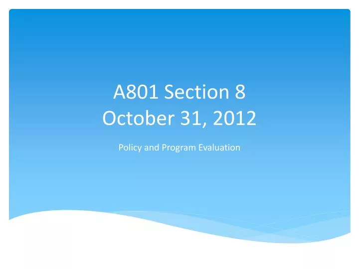 a801 section 8 october 31 2012