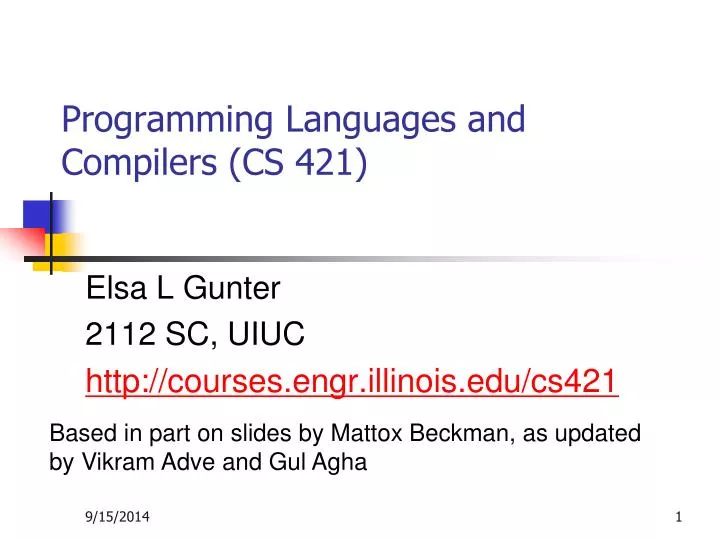 programming languages and compilers cs 421