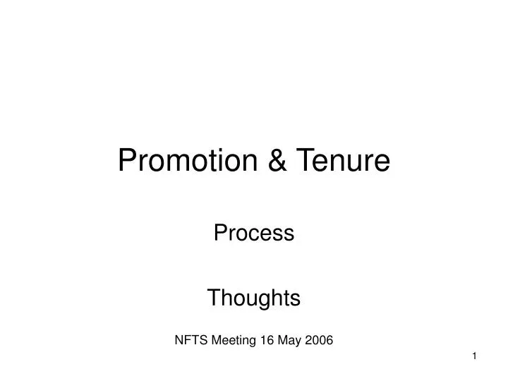 promotion tenure